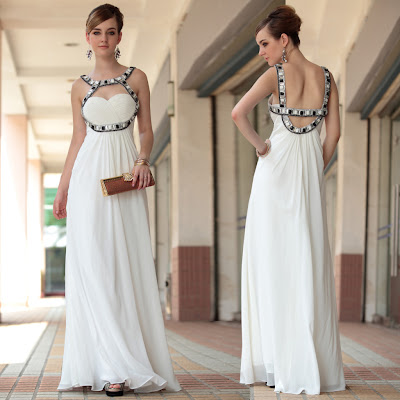 White Sweetheart Floor Length Dress