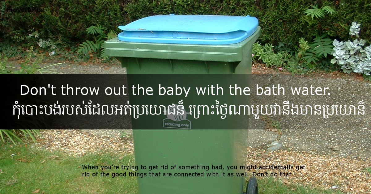 12. Don't Throw out the Baby with the Bath Water - Proverb ...