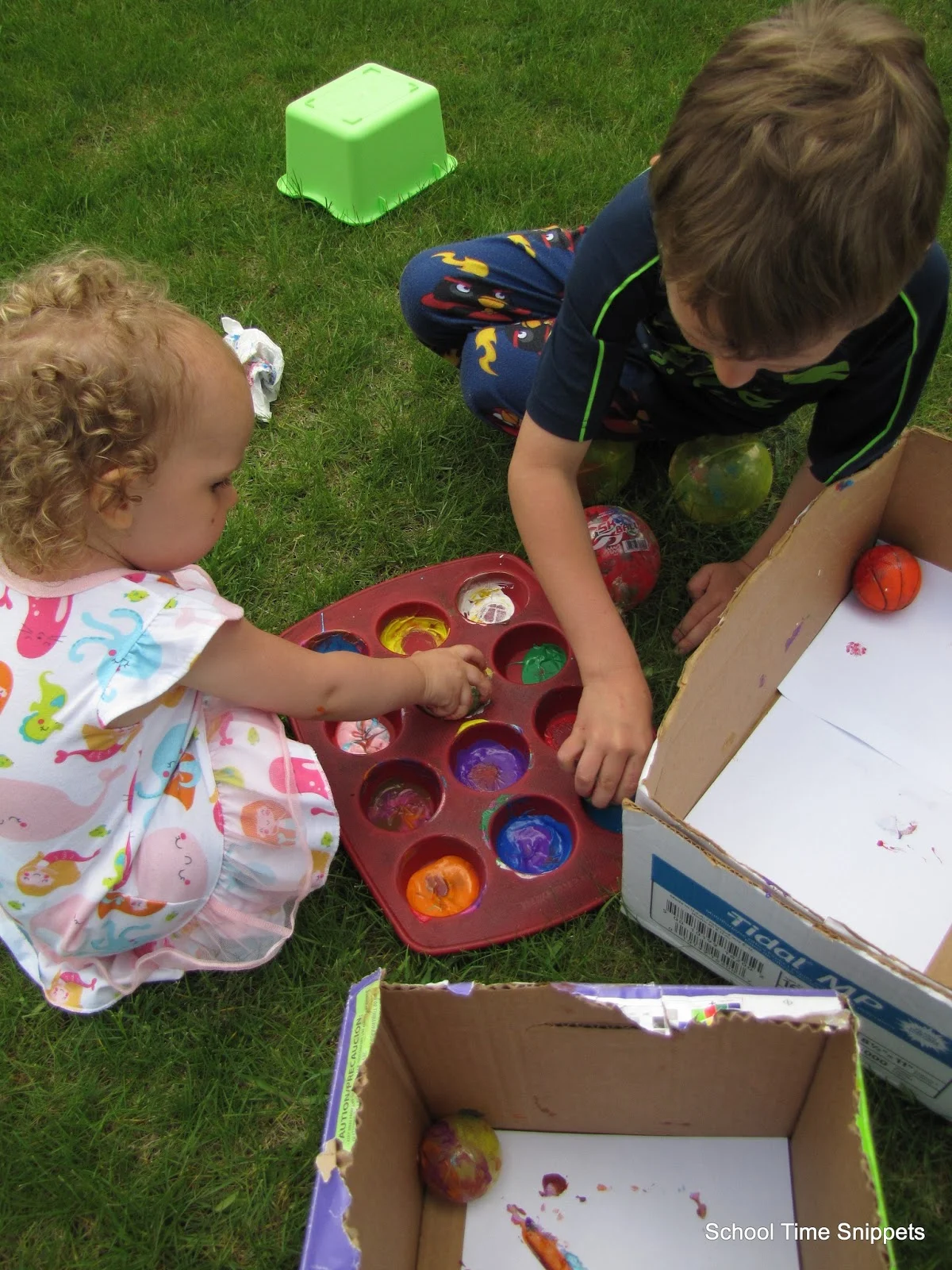 bouncy ball summer art painting