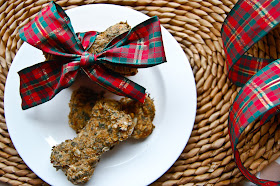 Homemade Doggie Treats with Peanut Butter,  Banana + Parsley