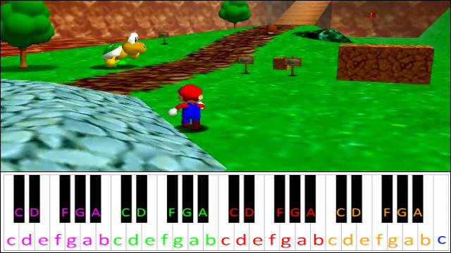 Bob-Omb Battlefield (Super Mario 64) Hard Version Piano / Keyboard Easy Letter Notes for Beginners