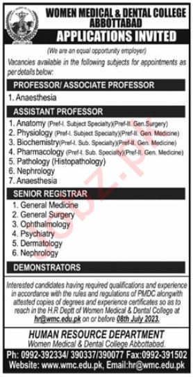 Women Medical & Dental College Education jobs in  Abbottabad 2023