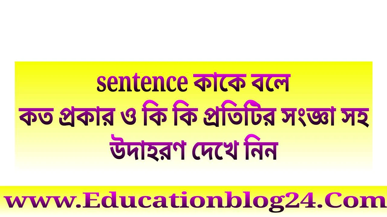 sentence কাকে বলে কত প্রকার ও কি কি