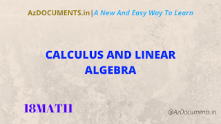 CALCULUS AND LINEAR ALGEBRA|azdcuments.in