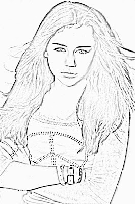 Hannah Montana Coloring Pages on Free Coloring Pages  Miley Cyrus As Hannah Montana