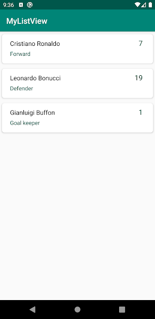 RecyclerView menggunakan CardView