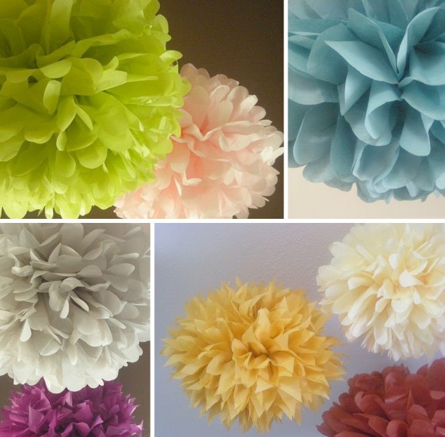 tissue pom poms bridal shower Pom Love 