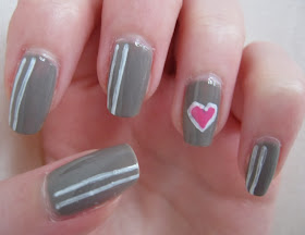 Simple heart nail art design!