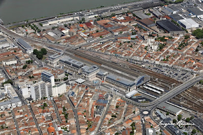 vue aérienne de la gare Saint Jean à Bordeaux