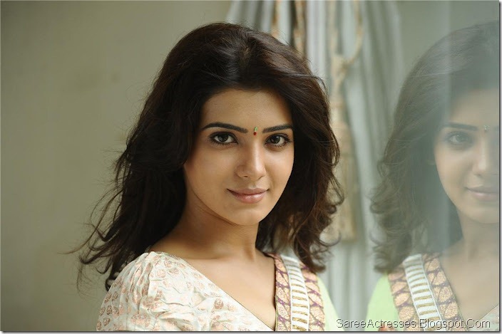Samantha hot green saree photos 2