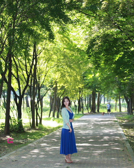 2 Hwang Ga Hi - Blue Maxi - very cute asian girl - girlcute4u.blogspot.com