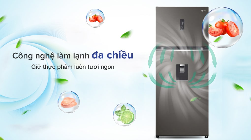 Tủ lạnh LG Inverter 394 lít GN-D392BLA - Công nghệ làm lạnh đa chiều