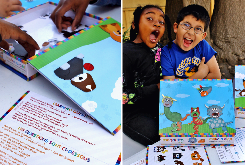 Magnutto educational magnetic playsets offer a visual way for children 3+ to express and identify emotions through colorful characters! #AD