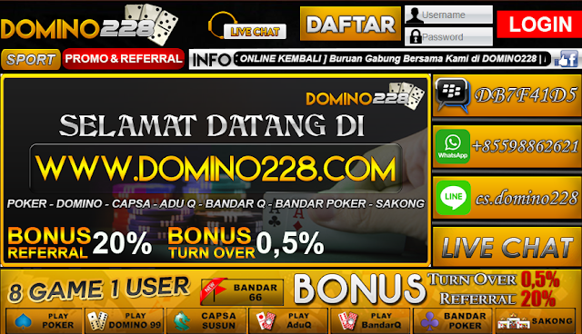 Domino228 Situs DominoQQ Online Terpercaya 2018