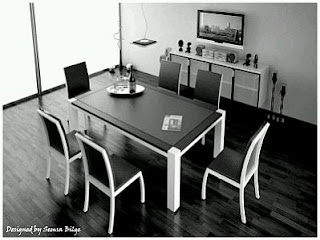 Modern Dining Room furniture, black and white color