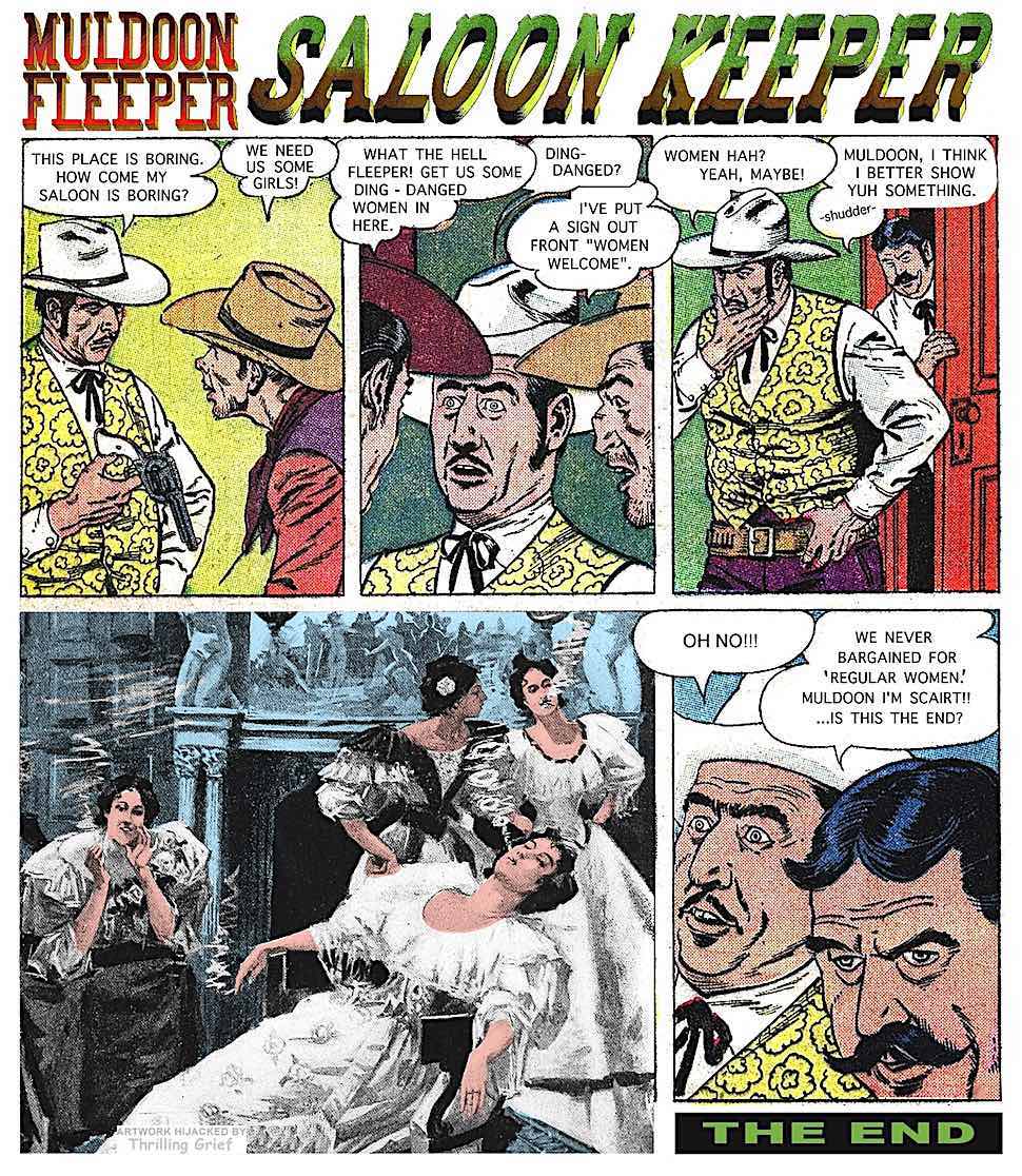 Muldoon Fleeper Saloon Keeper, an old west parody, re-written old comic books