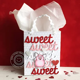 Sunny Studio Stamps: Sweet Treats Bag Hogs & Kisses Fluffy Cloud Border Dies Love Themed Gift Bags by Candice Fisher