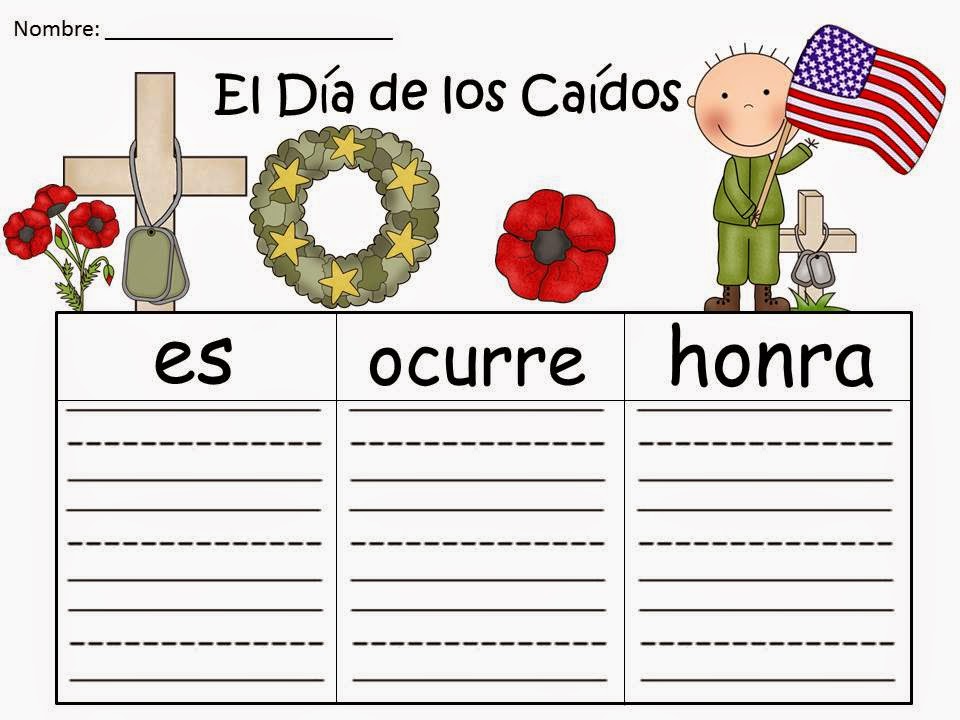 http://www.teacherspayteachers.com/Product/A-El-Dia-de-los-CaidosThree-Spanish-Graphic-Organizers-687586