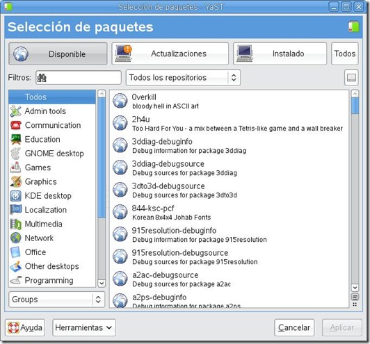 SELECCION PAQUETES