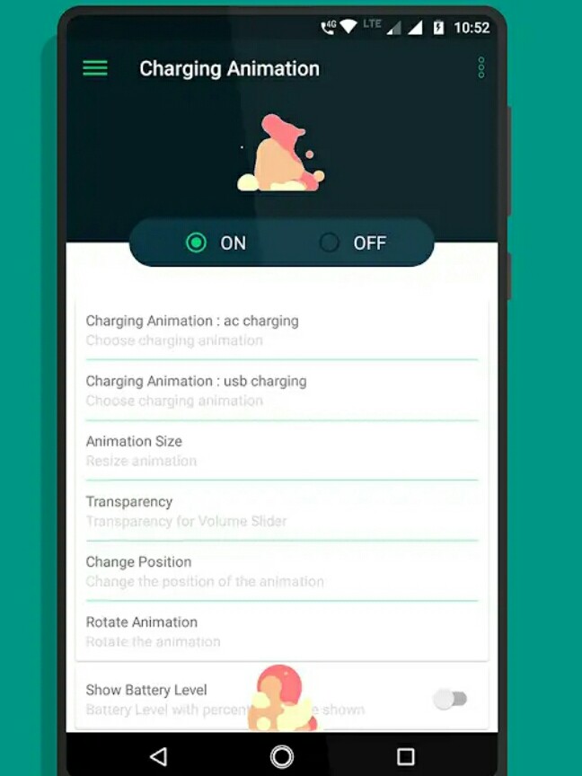 Cool battery charging animations with full battery alarm and low battery alerts