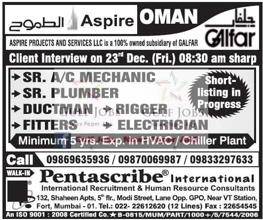 Aspire Oman Galfar Job Opportunities