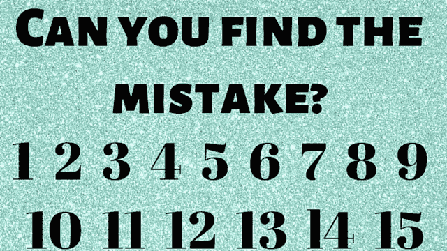 Can you find the mistake? 123456789 Answers