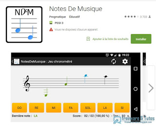 NotesDeMusique : jeu Android pour lire les notes de musique en s'amusant