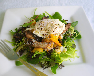 Poached egg and smoked trout salad