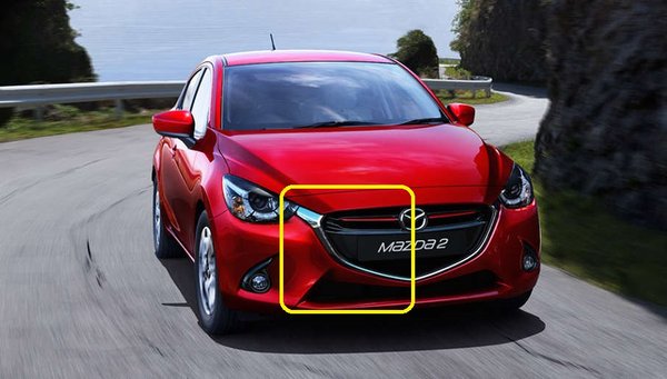 Nẹp mạ crom viền ca lăng Mazda 2 đời 2016| DA6B507J0| DA6B507K0| Nẹp ca lăng xi mạ Mazda 2 2016 trái, phải hàng chính hãng