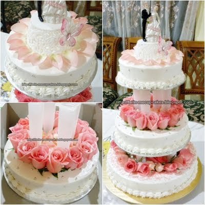 Welcome 2 :: 3 tiers wedding cakes (pink white)