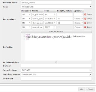 Cara membuat procedure update di mysql