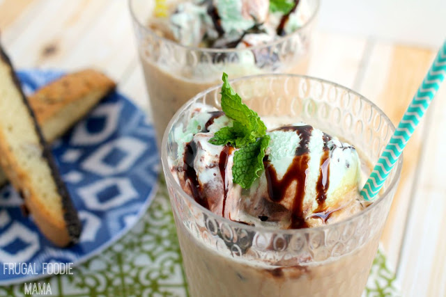 Skip the fancy coffee shop, and make these creamy two ingredient Mint Chocolate Affogato Floats at home instead.