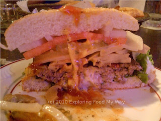 Side Shot of Mushroom Swiss Burger