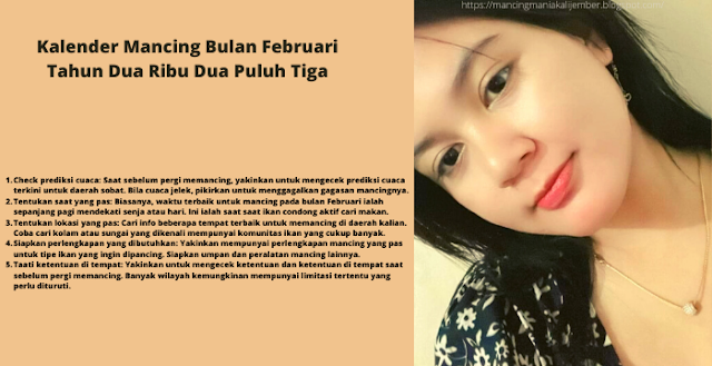 Kalender mancing bulan Februari 2023