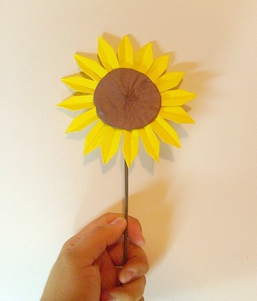 15+ Spesial Kerajinan Tangan Membuat Bunga Matahari Dari Kertas Origami