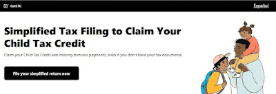 Simplified Tax Filing to Claim Your Child Tax Credit with black/brown family illustration