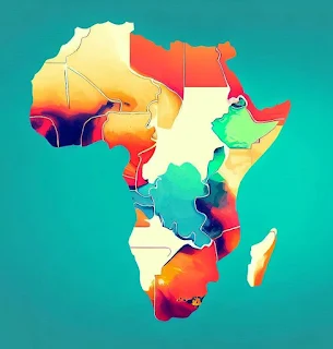 colorful map of Africa