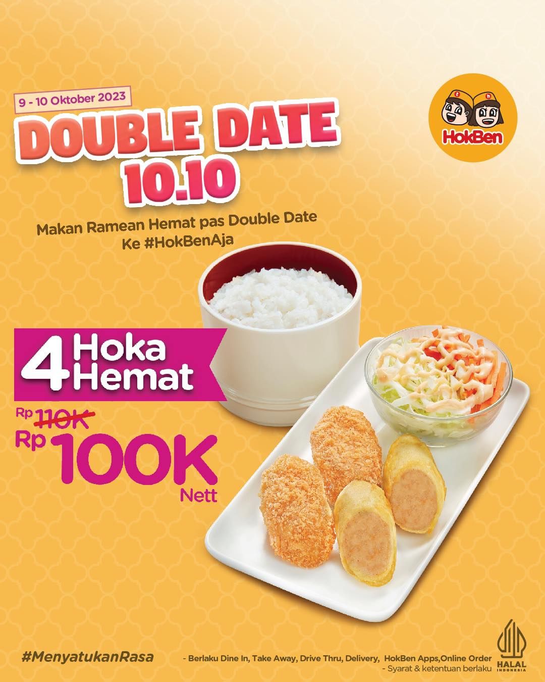 Promo HOKBEN DOUBLE DATE SPESIAL 10.10 – 4 HOKA HEMAT CUMA 100RB