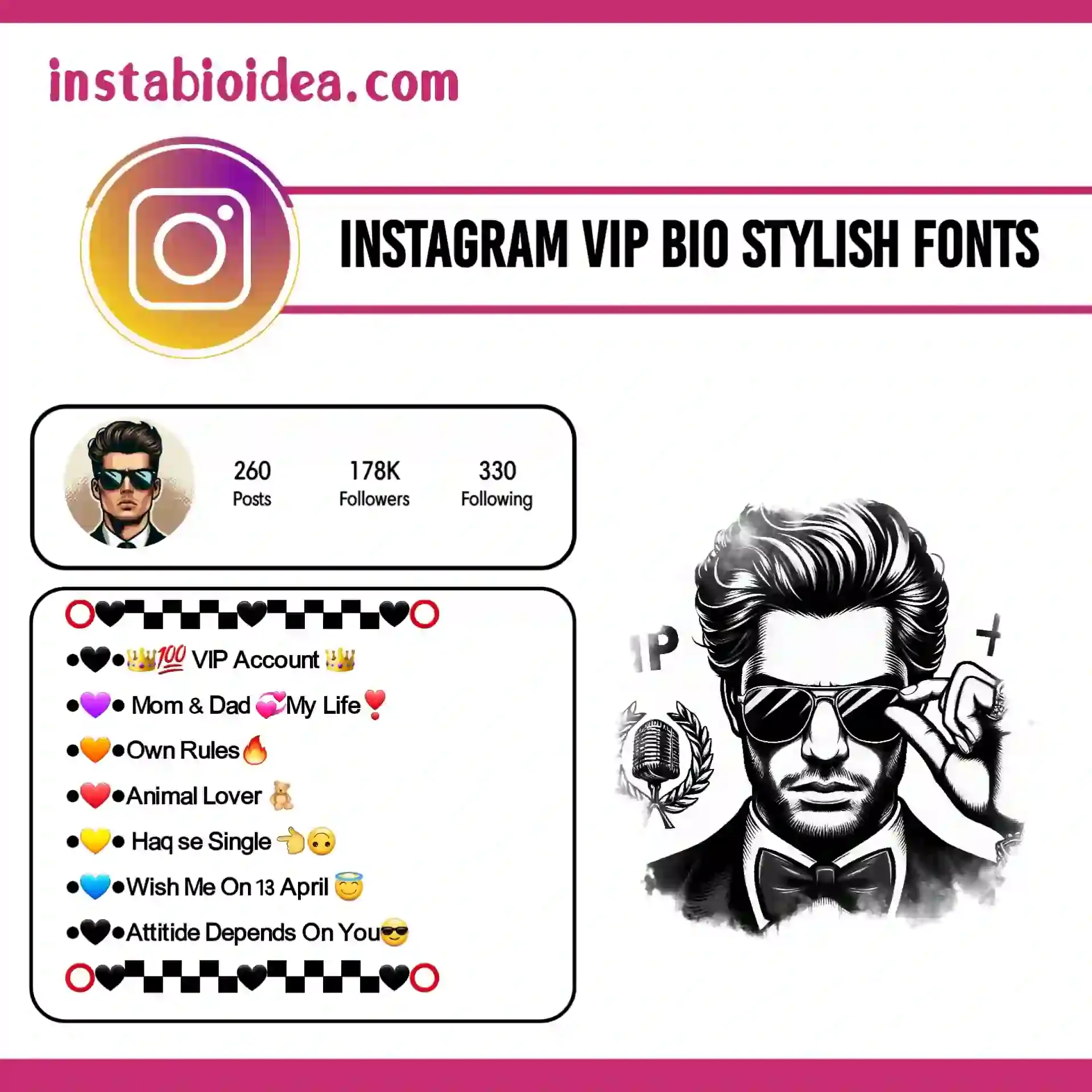 instagram vip bio stylish fonts image