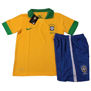 Kids Jersey Brazil Home 2013