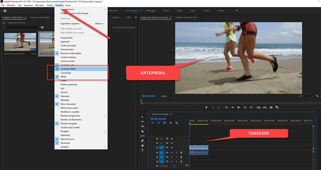 importare video in adobe premiere