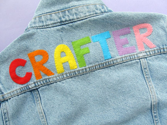 Customising a denim jacket with lettering