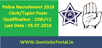 Police Recruitment 2016 for Clerk/Typist Posts Apply Online Here