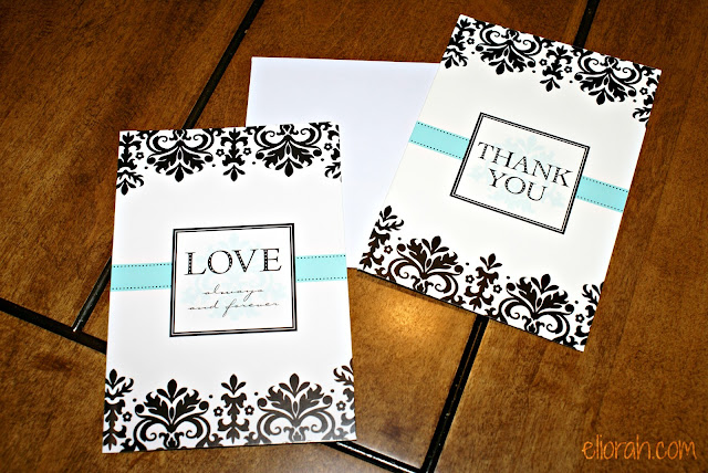 wedding shower invitation and thank you notes
