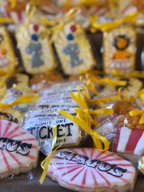 cookie favors, carnival cookies, circus cookies