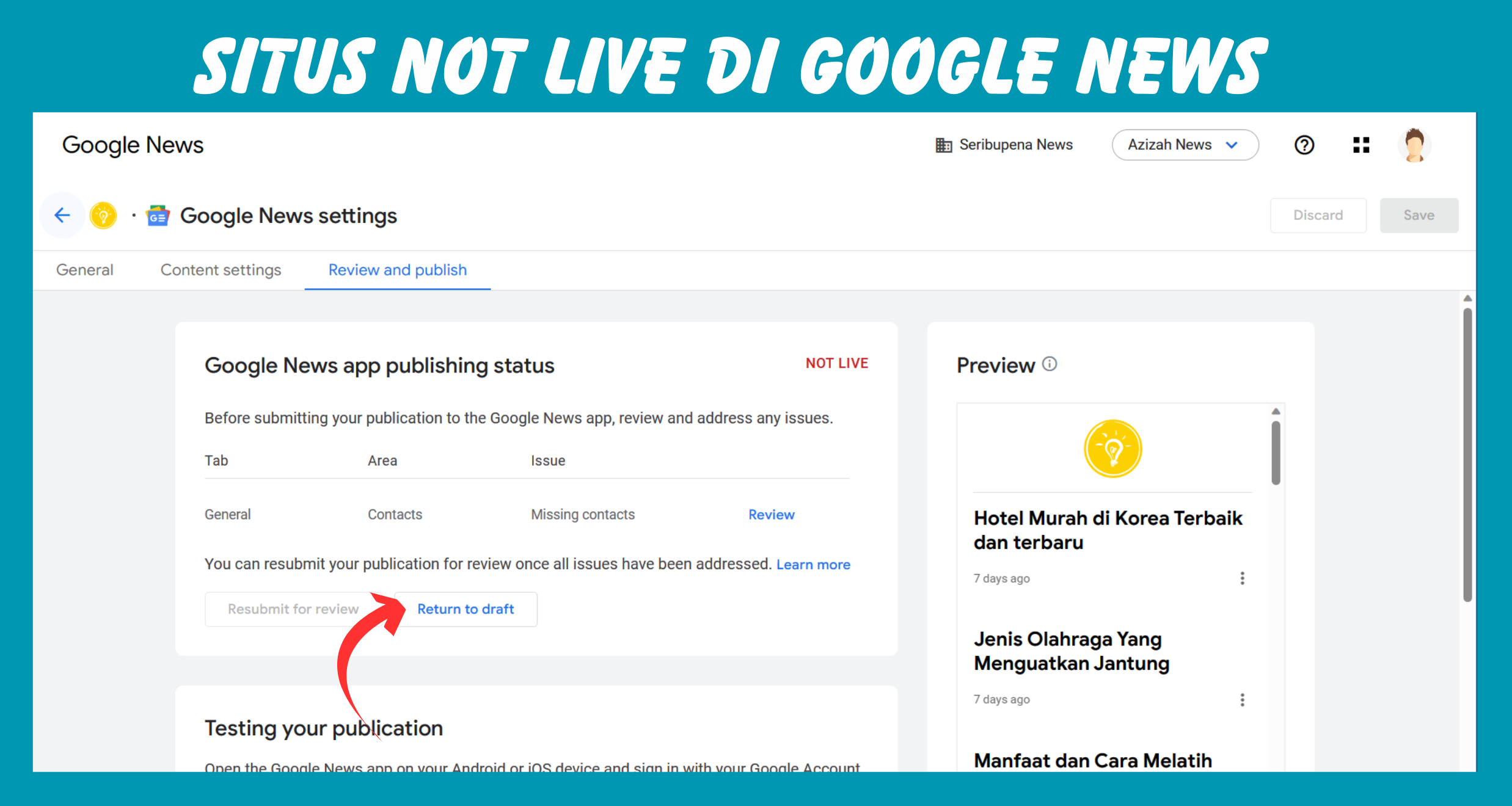 Situs di Google News Publication ( Not Live)