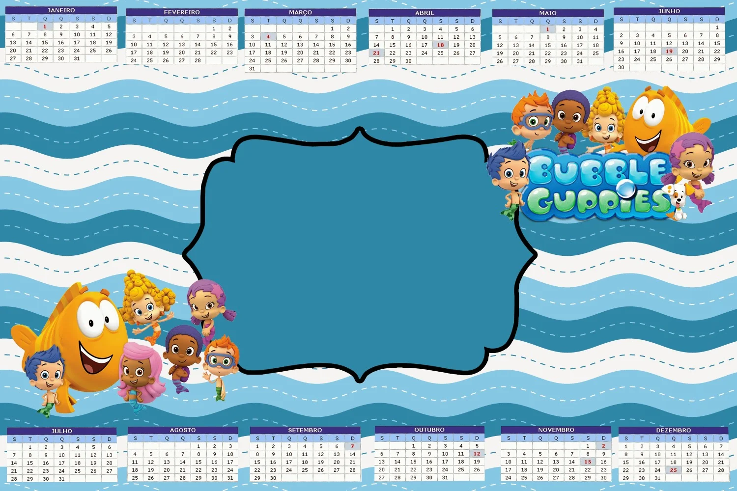 2014 Free Printable Calender.