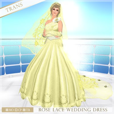 Rose Lace Wedding Dress For Women WhitePinkBlueYellow