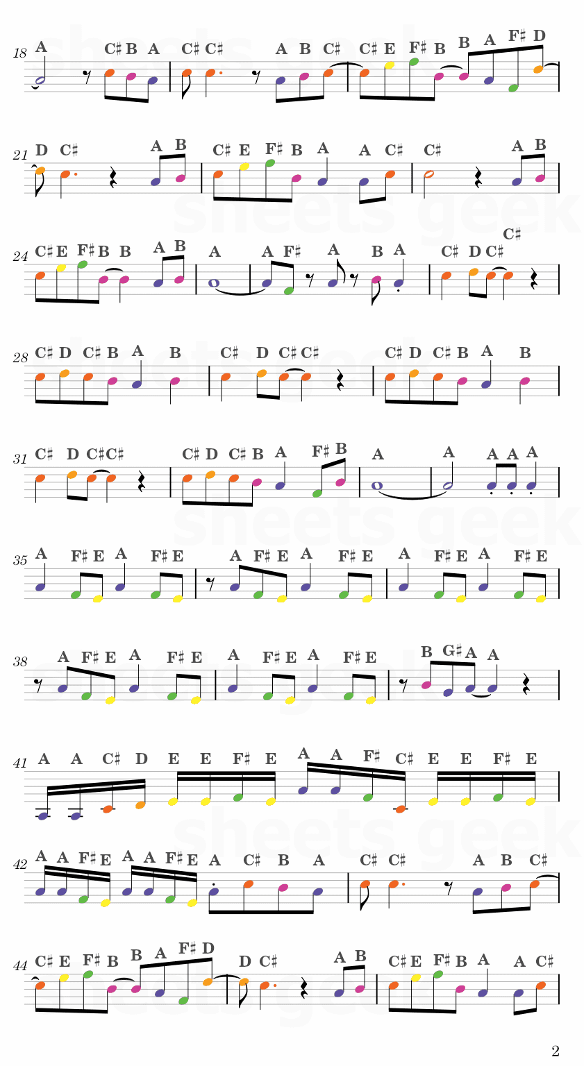 September - Earth, Wind & Fire Easy Sheet Music Free for piano, keyboard, flute, violin, sax, cello page 2