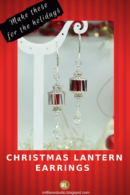 Candy cane striped lantern earrings inspiration sheet.